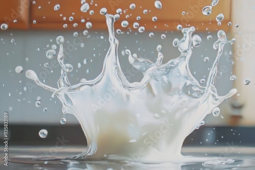 Milk Splash Crown Abstract Art Fluid Design photo