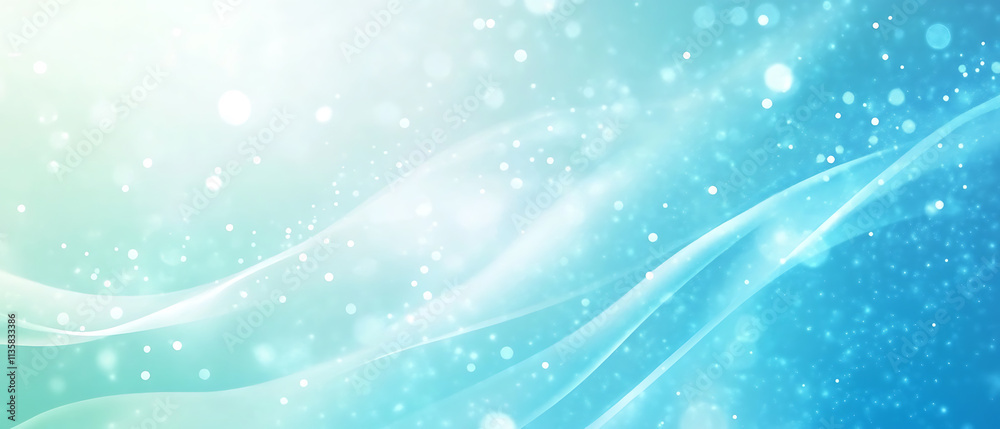 Light blue and aqua gradient background with soft waves and bokeh effect Light blue and aqua gradient background with soft waves and bokeh effect
