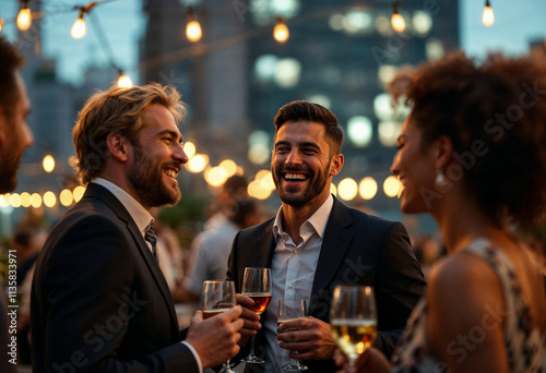 group of people in restaurant drinking 