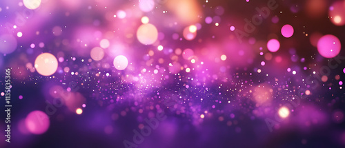 Vibrant bokeh lights create dreamy atmosphere with purple hues