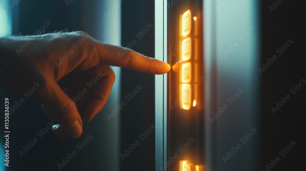 Naklejka premium Elevator Button Pressed
