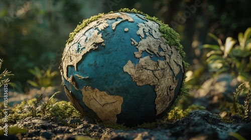 Decaying Globe Depicting Gl...