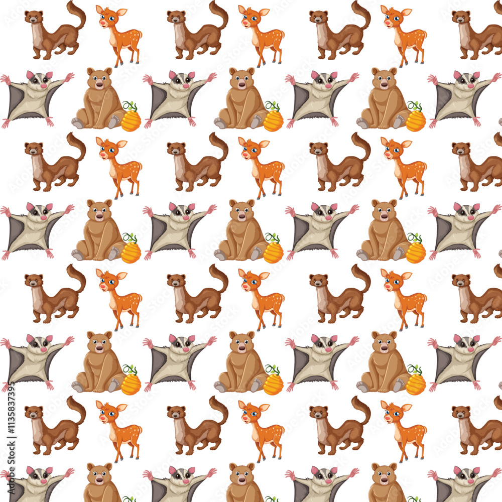 Fototapeta seamless pattern with animals
