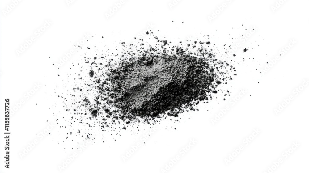 Fine Powder on White Background for Artistic and Creative Projects, Perfect for Backgrounds or Textures in Various Applications and Design Concepts
