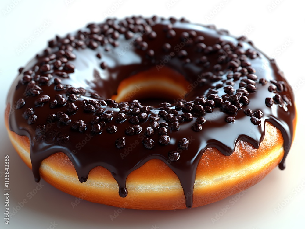 Delicious Chocolate Glazed Donut With Sprinkles Delicious Chocolate Glazed Donut With Sprinkles
