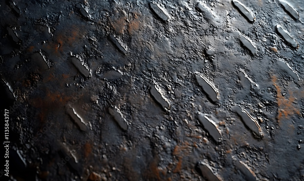 Textured cast iron plate surface, displaying a distinct metal pattern Textured cast iron plate surface, displaying a distinct metal pattern