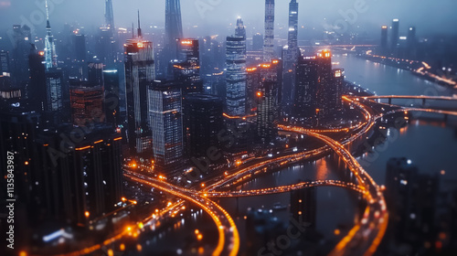 Wallpaper Mural Smart digital Innovation city with connection network reciprocity over the cityscape. of future smart wireless digital city and social media networking systems that connects people with in city Torontodigital.ca