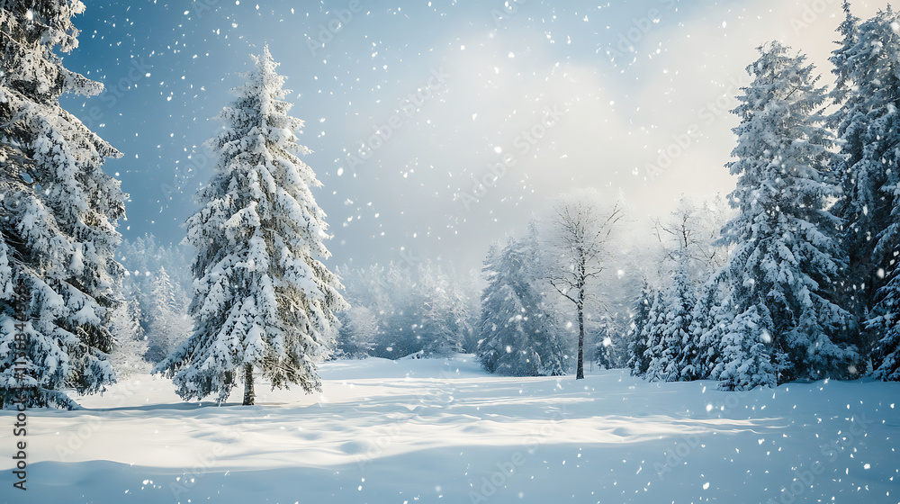 winter landscape with trees and snow winter landscape with trees and snow