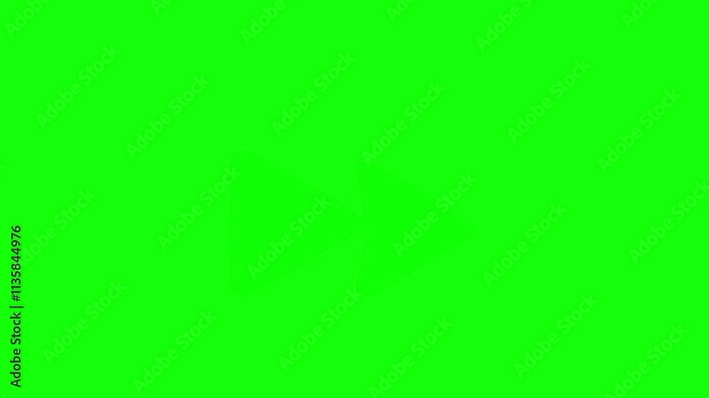 Animation of forward sign icon speeding up video with green screen background. Two signs move forward and flash.