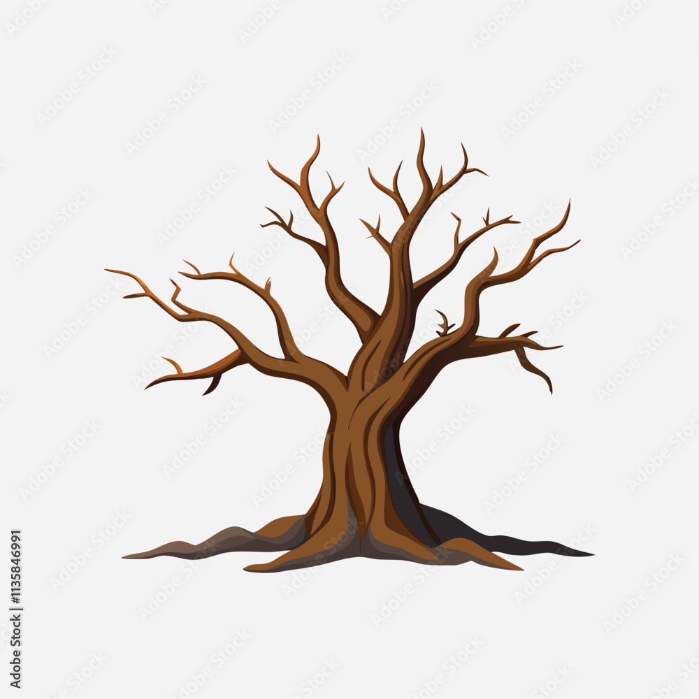 Silhouettes of Trees collection Halloween concept. Vector cartoon illustration isolated on white background