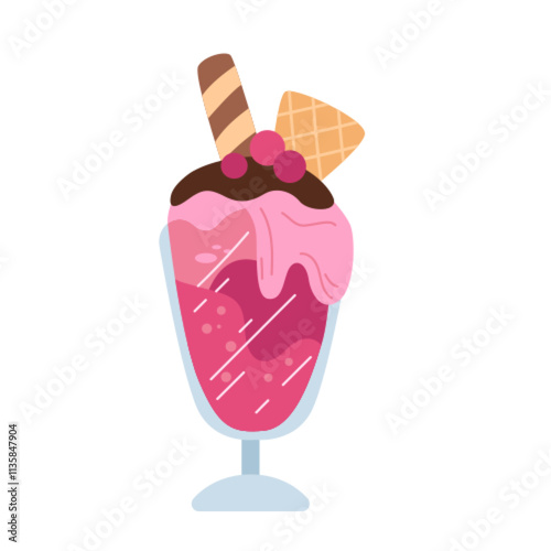 ice cream with a glass of wine