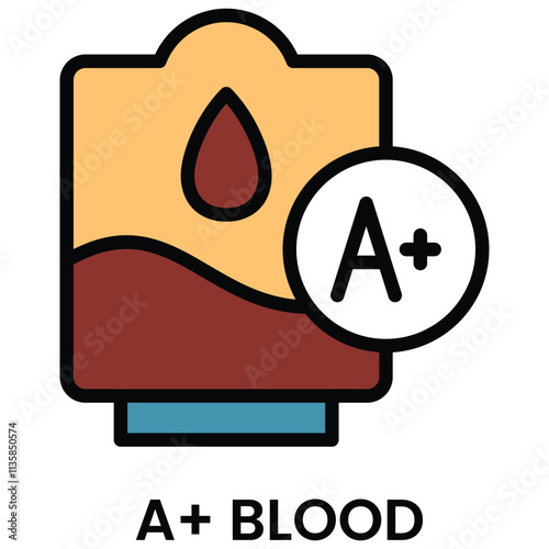 Type A Blood Bag Icon. Medical Icon.