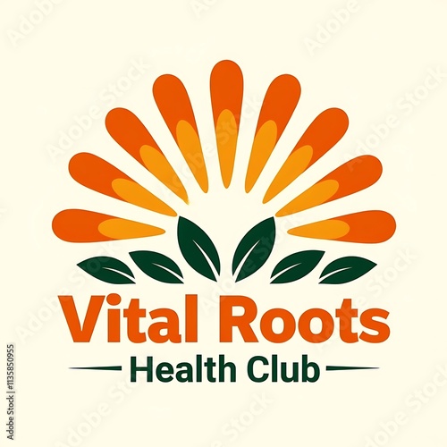 Vibrant Vital Roots Health Club Logo Design with Floral Motif photo