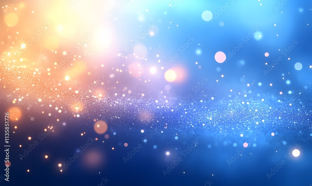 Fototapeta premium Shiny Blue Glitter In Abstract Defocused Background - Christmas And New Year Texture,