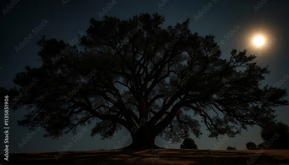 Fototapeta premium amazing tree under the moonlight