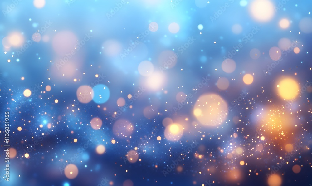 Obraz premium Shiny Blue Glitter In Abstract Defocused Background - Christmas And New Year Texture,