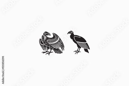  Andean Condor bird vector silhouette image adobe illustrator .eps