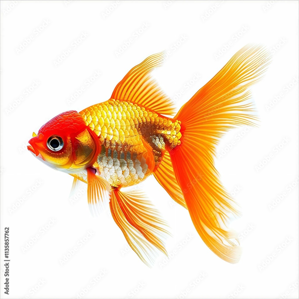 Fototapeta premium gold fish isolated on white