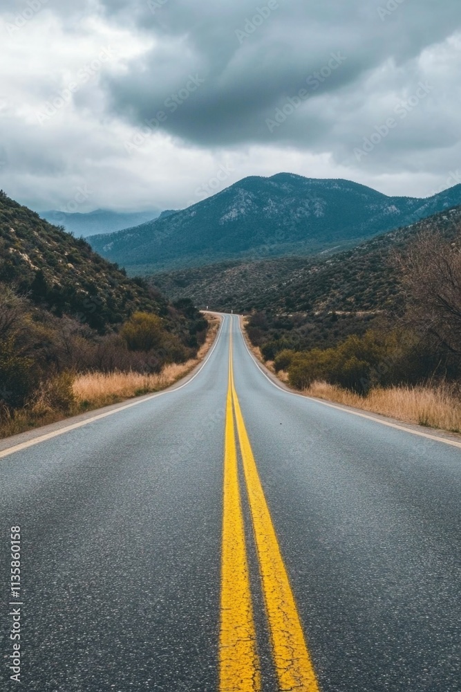 Fototapeta premium Mountainous highway landscape