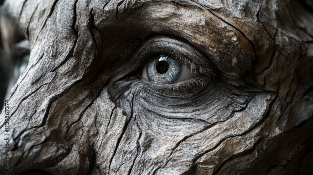 Close-up of a weathered tree bark resembling a human eye Close-up of a weathered tree bark resembling a human eye