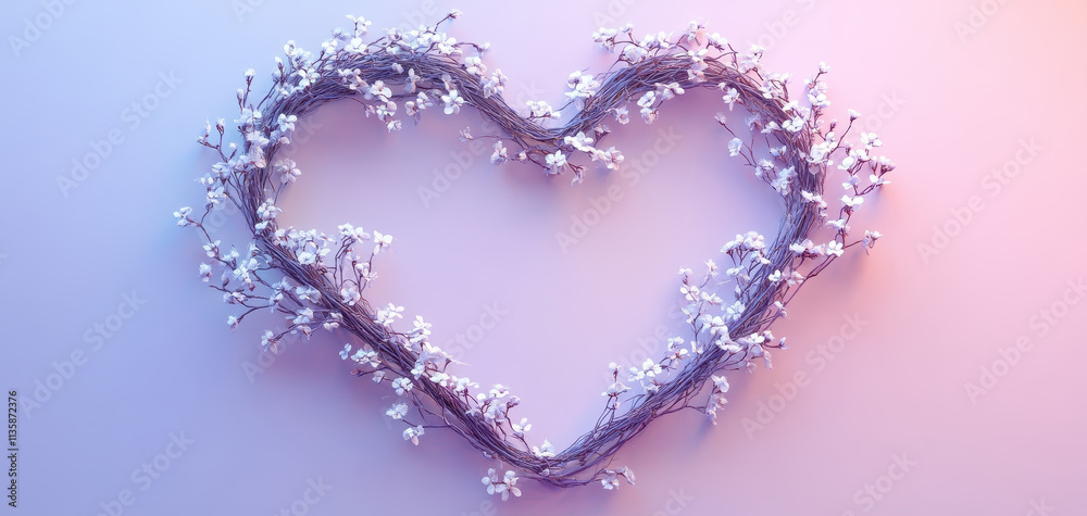 whimsical heart frame crafted with intertwining branches and delicate flowers, creating romantic and serene atmosphere perfect for celebrations or decor whimsical heart frame crafted with intertwining branches and delicate flowers, creating romantic and serene atmosphere perfect for celebrations or decor