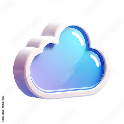 blue cloud computing icon