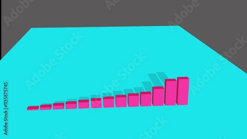 急成長の棒グラフのシンプルアニメーション素材