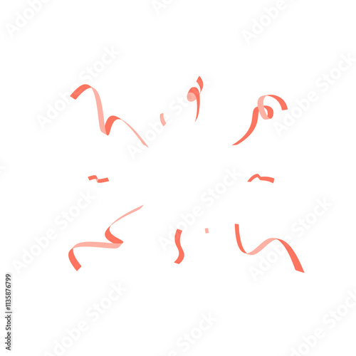 flat red colorful confetti pop