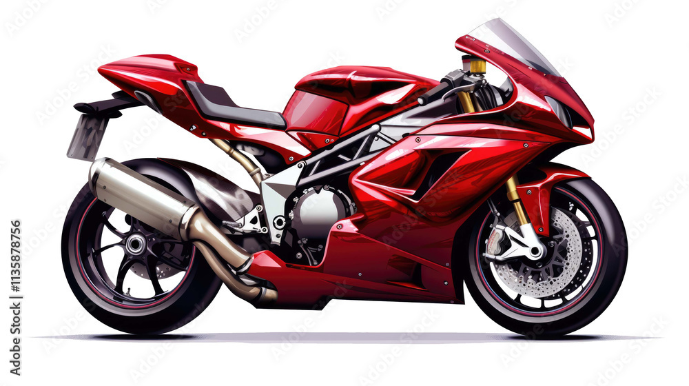 red motorcycle isolated on a white transparent background red motorcycle isolated on a white transparent background