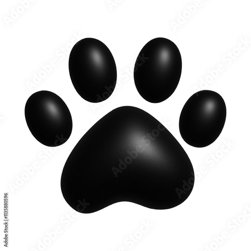 3D Cat or Dog Paw Icon isolated on transparent baclkground . Paw icon Png. Vector Bubble Dog, cat paw icon. Zoo, vet logo element. Paw print vector symbol. Shape print. veterinary art illustration