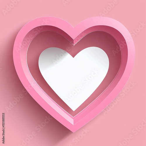 Pink Layered Heart Shape Design Valentines Day