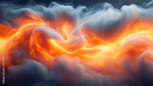 Abstract smoke swirling orange fire black high resolution hd image