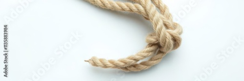 Coiled jute rope with ends and bight locked in tuck under, coiled