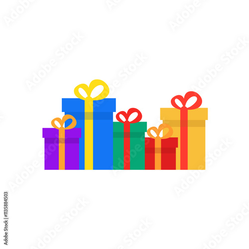 Gift or present box icon in flat style