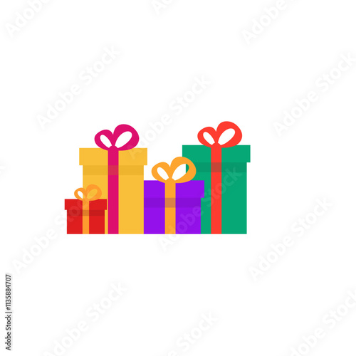 Gift or present box icon in flat style