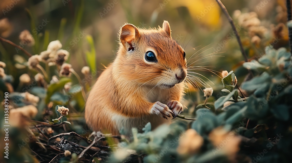 Cute chipmunk in natural habitat. Wildlife, nature, animal. Cute chipmunk in natural habitat. Wildlife, nature, animal.