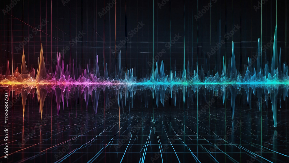 Futuristic Sound Wave Geometry Visualization Futuristic Sound Wave Geometry Visualization