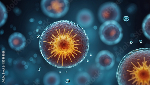 Microscopic Bacterial Growth in Water Droplet