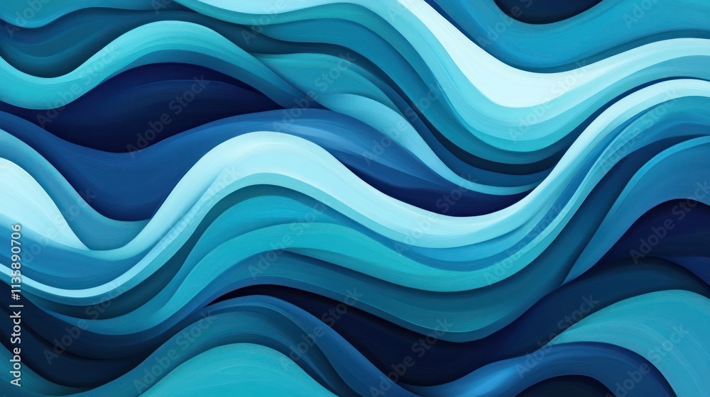 Fototapeta premium Abstract Blue Wave Pattern Design Background