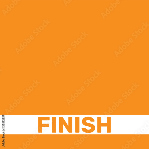 Finish line Ribbon in Running or Athlete Track. Vector Illustration Isolated on Orange Background.