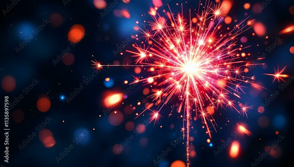 Obraz premium Fireworks light up the sky with dazzling display. New year celebration concept