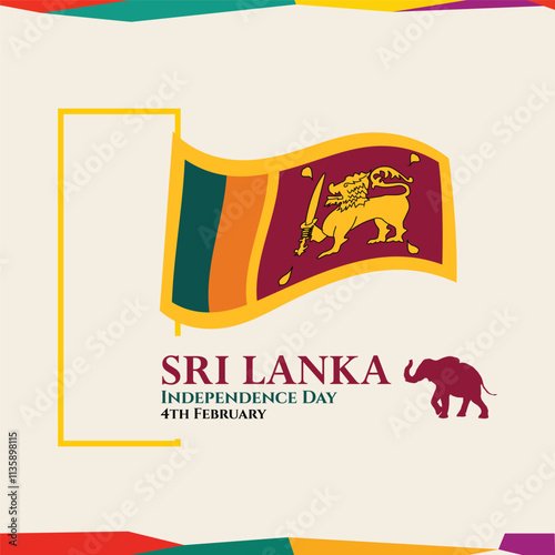 Sri Lanka Independence Day Banner Wallpaper Vector Illustration. Sri Lanka Independence Day Vol 01