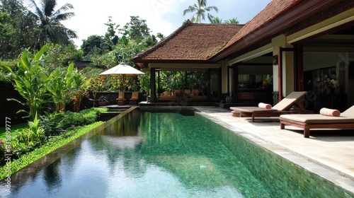 Wallpaper Mural Luxury Tropical Villa with Private Pool and Lush Garden: A Relaxing Getaway in Paradise Torontodigital.ca