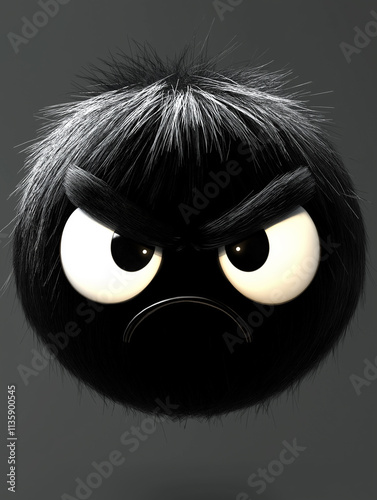 Angry furry creature's face.