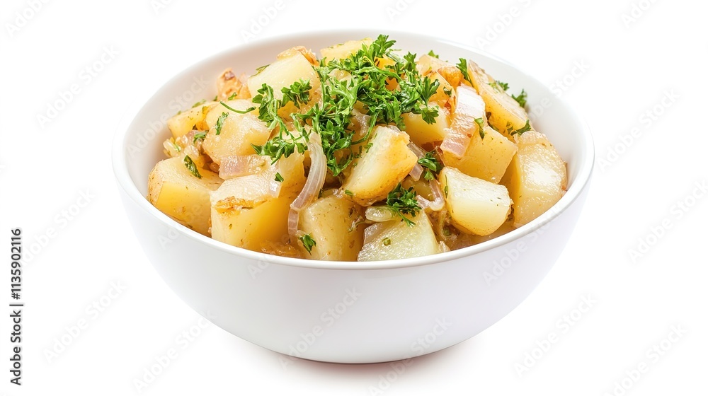 Tasty Bowl of Potatoes and Onions – Delicious Comfort Food. Tasty Bowl of Potatoes and Onions – Delicious Comfort Food.
