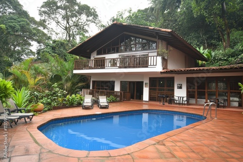 Wallpaper Mural Luxury Tropical House with Private Pool and Lush Greenery in Costa Rica Torontodigital.ca