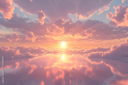 Sun rising through the clouds