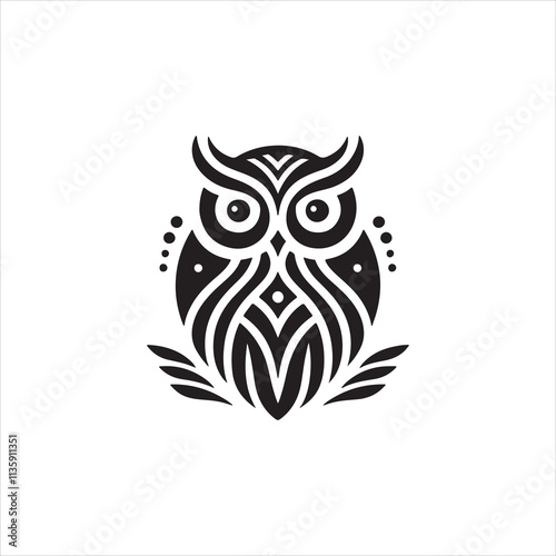 black and white owl