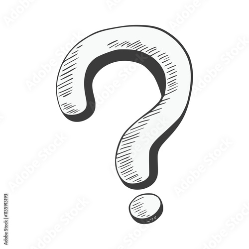 Question mark scribble. Quiz symbol doodle. Ask a problem?