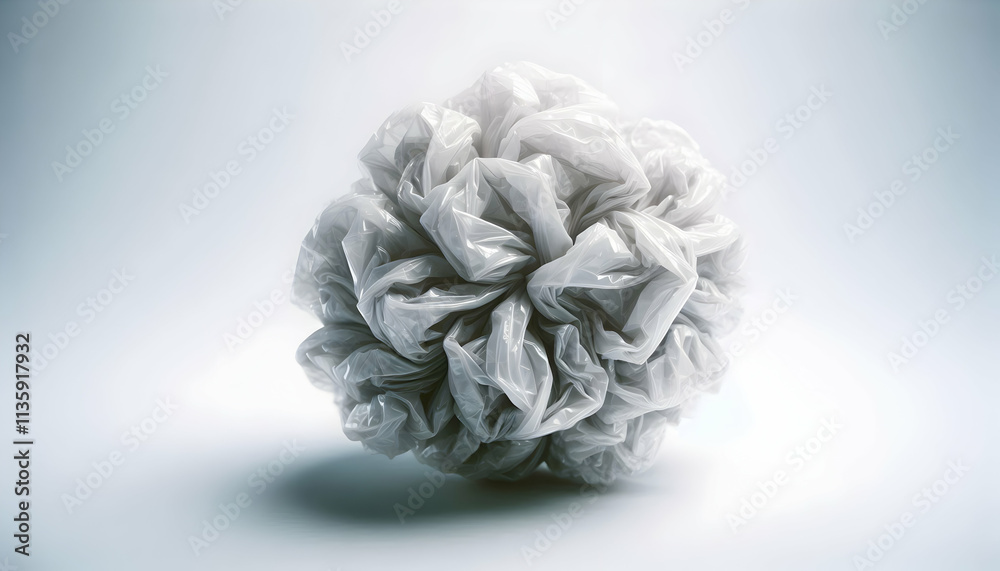 Plastic A close-up of a plastic bottle crumpled tightly into a ball, showing intricate folds, isolated on a 4 Plastic A close-up of a plastic bottle crumpled tightly into a ball, showing intricate folds, isolated on a 4